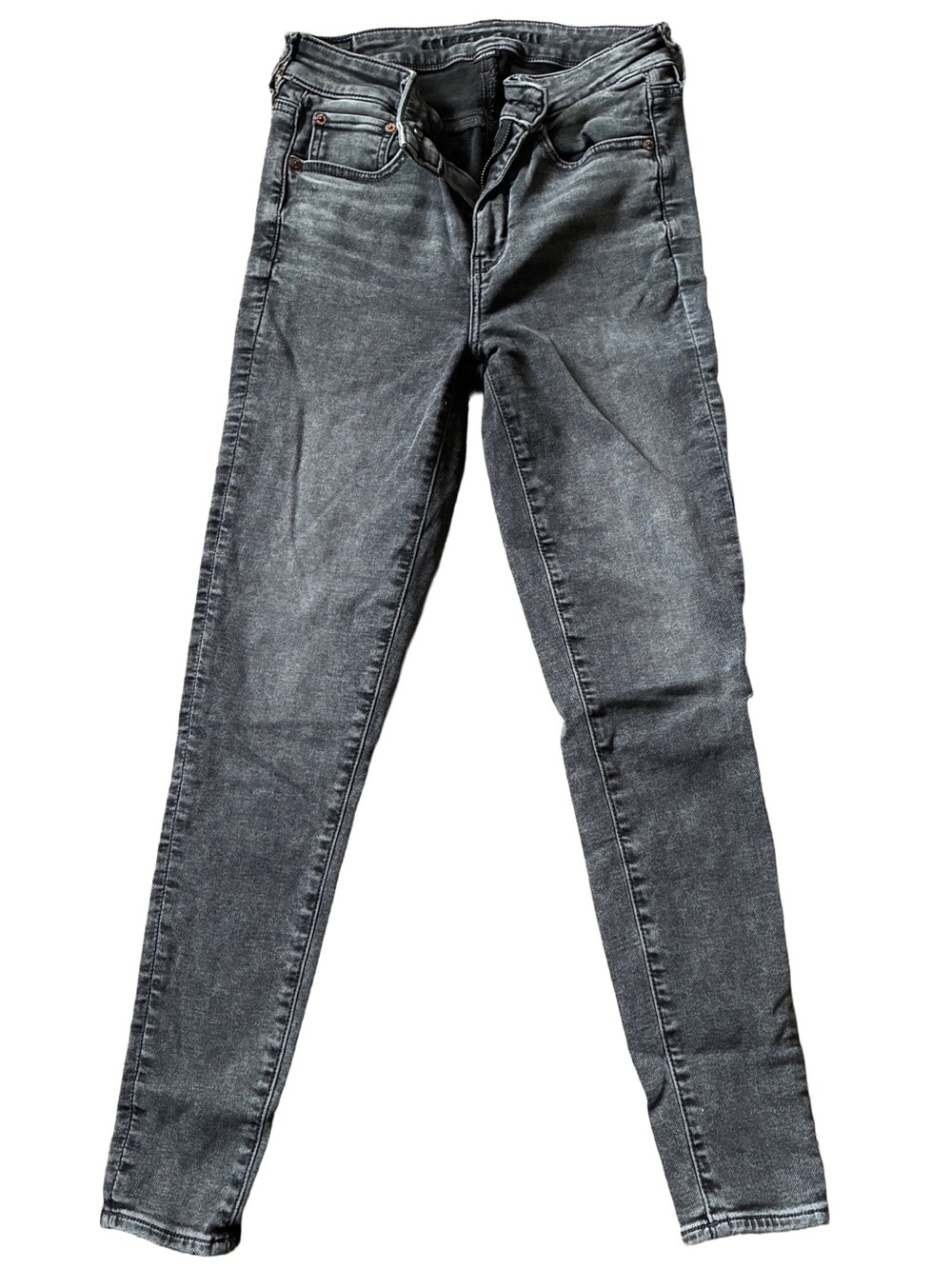 American Eagle Women's Black Wash Soft Knit Stretch Hi Rise Jegging, Size 6